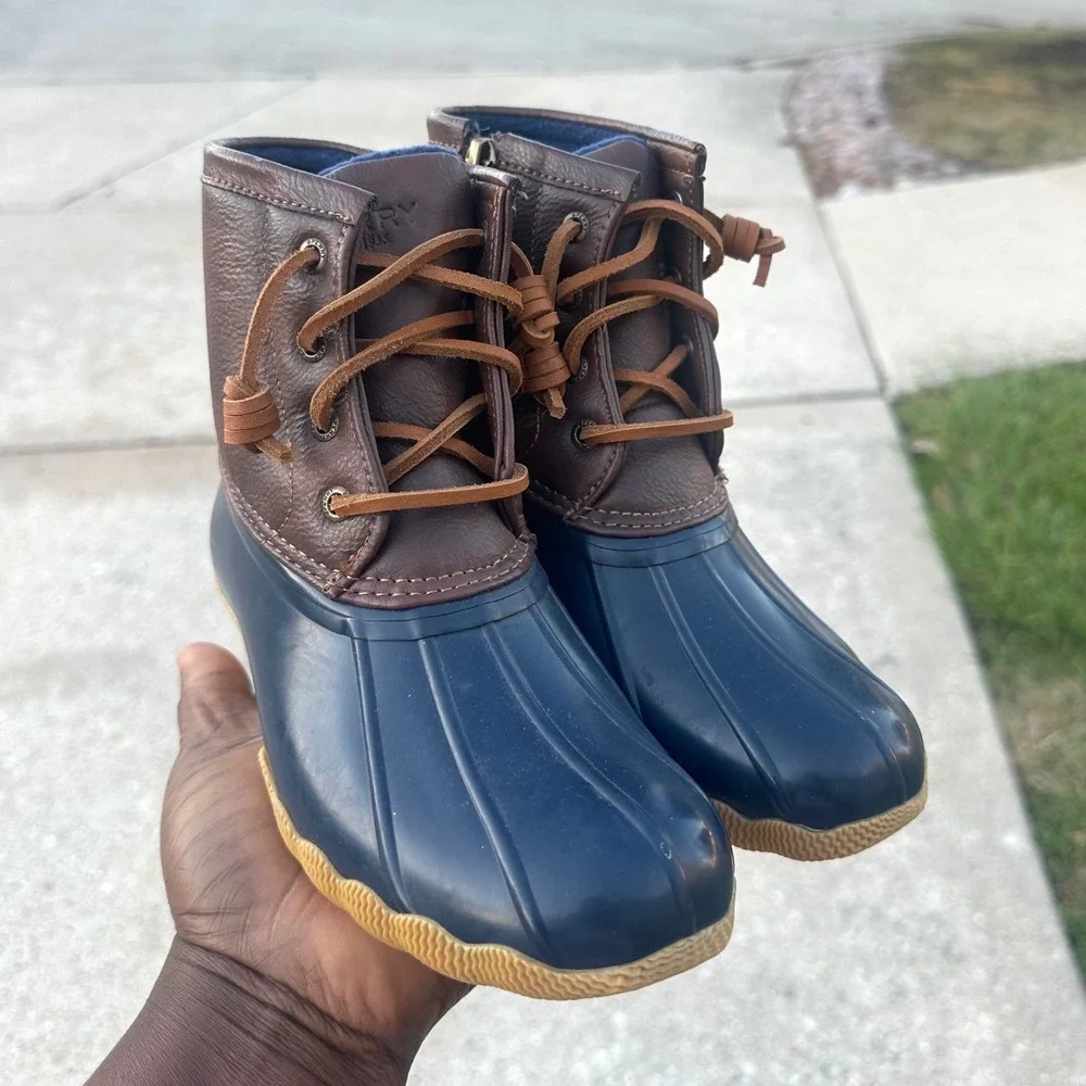Sperry Topsider Saltwater Duck Boots Little Kids Size‎ 1M Blue Brown